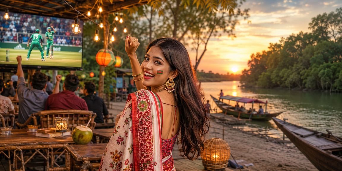 সুন্দরবনে পহেলা বৈশাখে ক্রিকেট বেটিং ও লটারি উপভোগের দৃশ্য