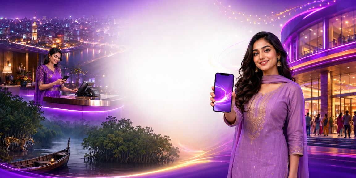সুন্দরবনের নিওন আলোয় ডিপোজিট করছেন একজন বাংলাদেশি